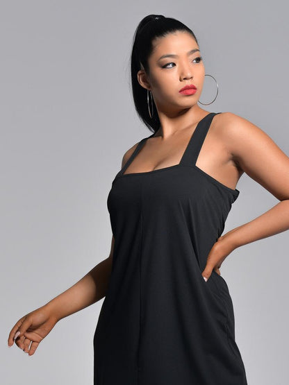 Backless Solid Color Dress