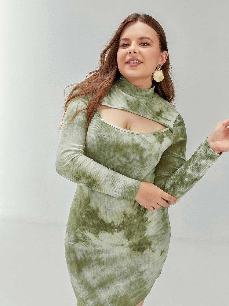 Tie Dye Cut Out Bodycon Dress