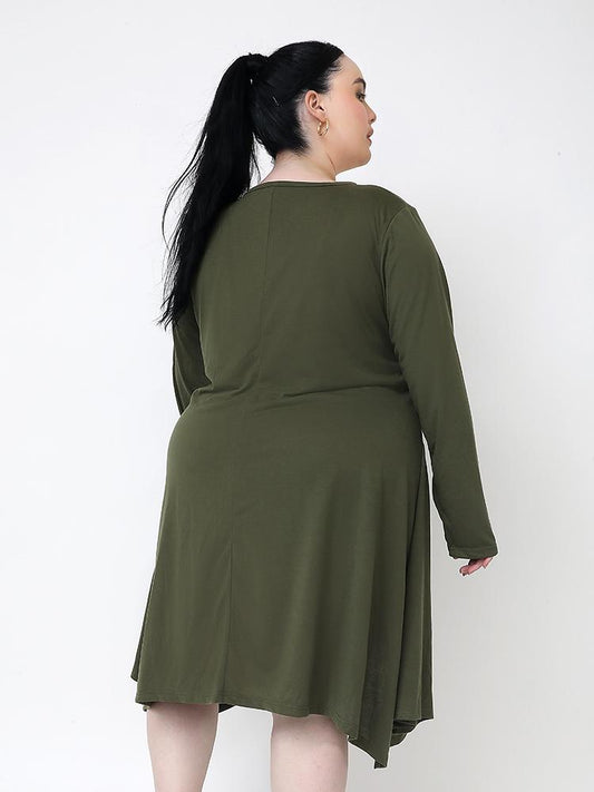 Irregular Hem Solid Dress