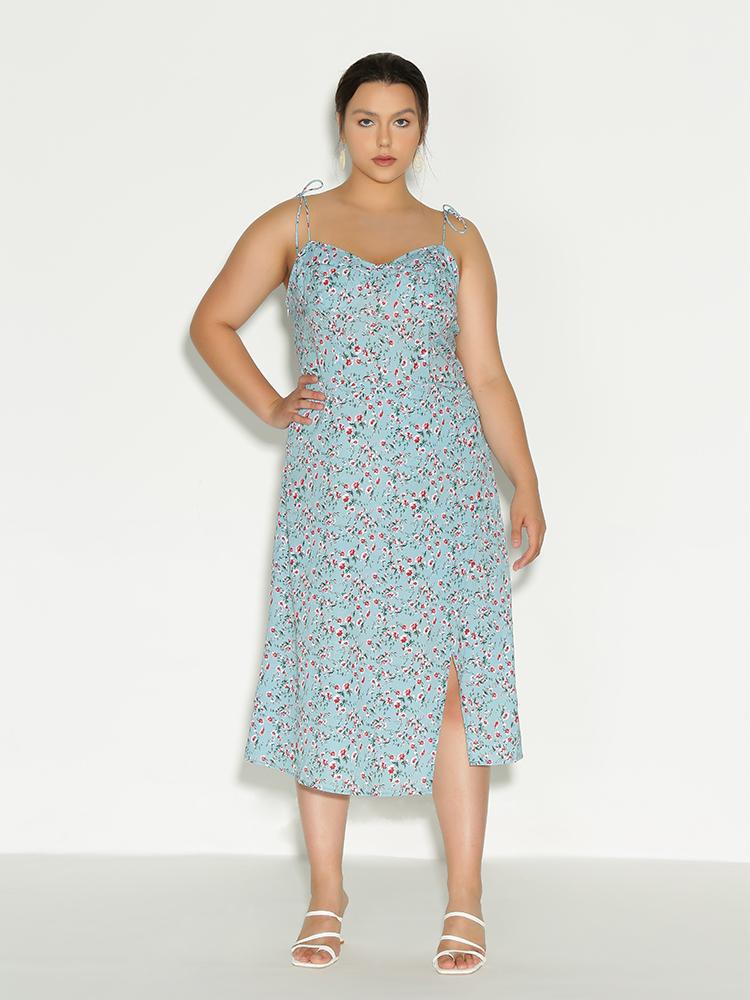 Split Hem Ditsy Dress