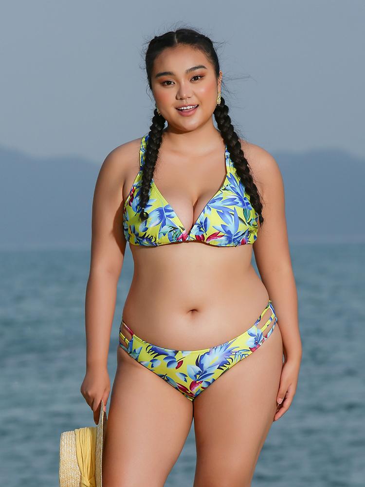 Floral Cut Out Bikini