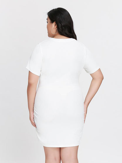 Cut Out Pleated Knot Dress