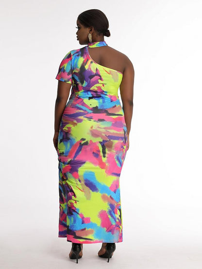 Cut Out Tie Dye Dress