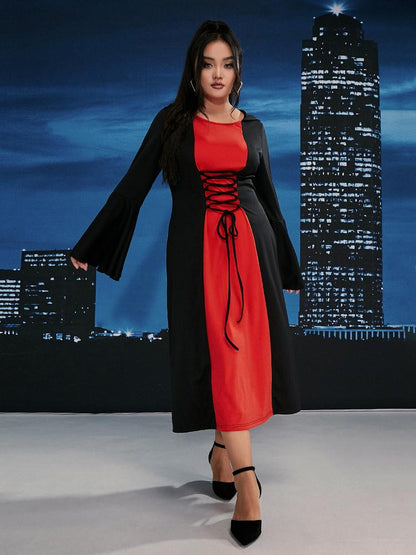 Cross Knotted Dolman Sleeve Dress