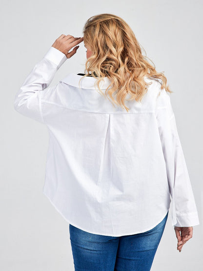 Patchwork Cold Shoulder Blouse