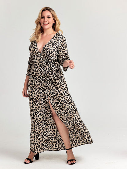 V-neck Leopard Dress