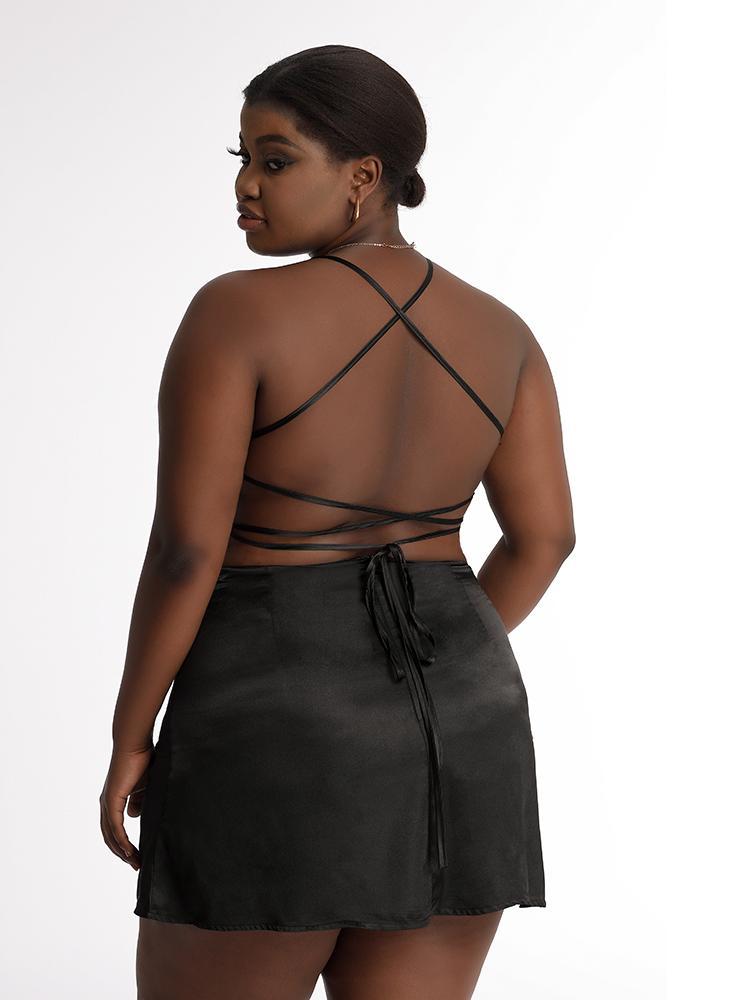 Backless Cami Solid Dress