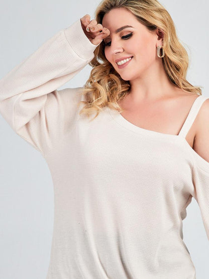 Cold Shoulder Twisted Knit Top