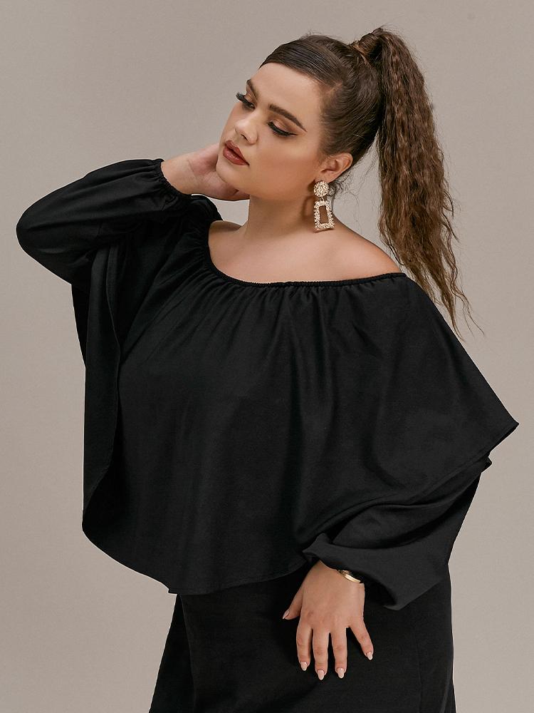 Irregular Solid Off Shoulder Dress