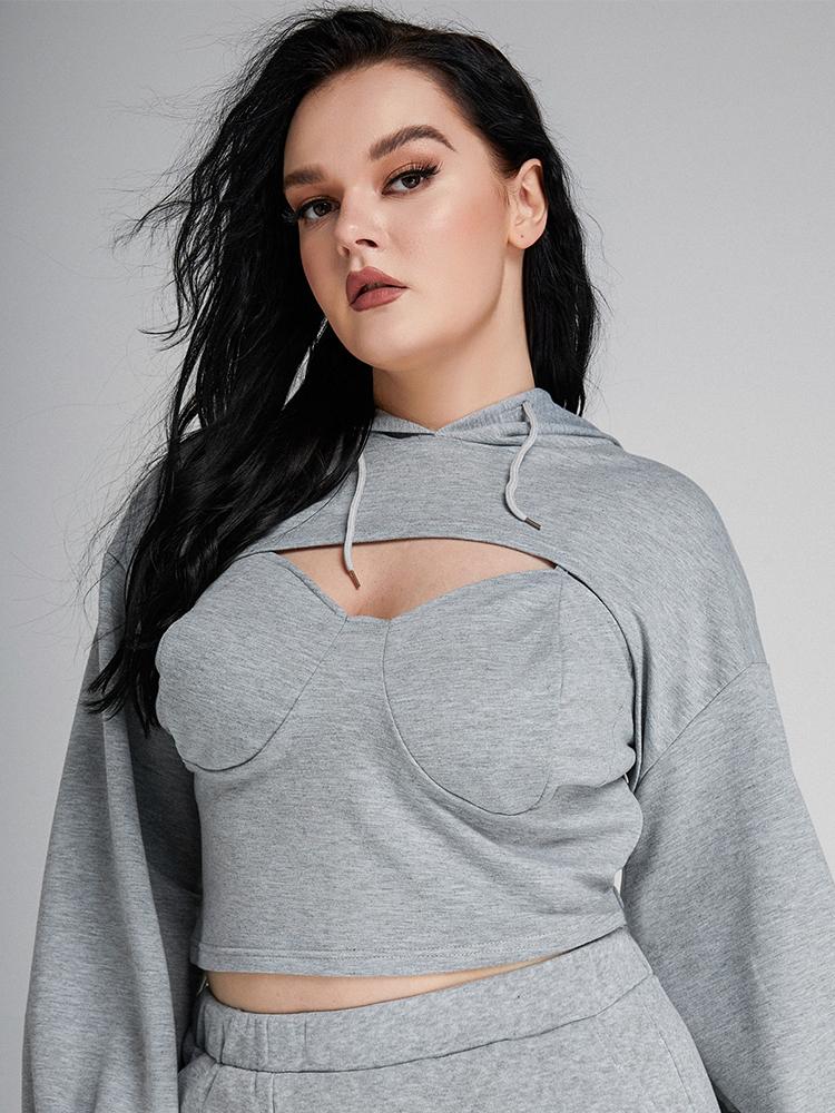 Chic Cut Out Crop Hoodie