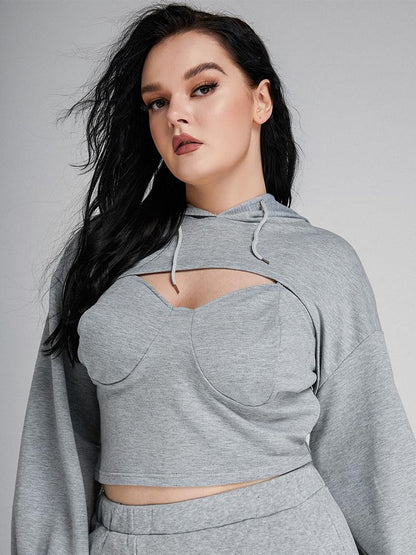 Chic Cut Out Crop Hoodie