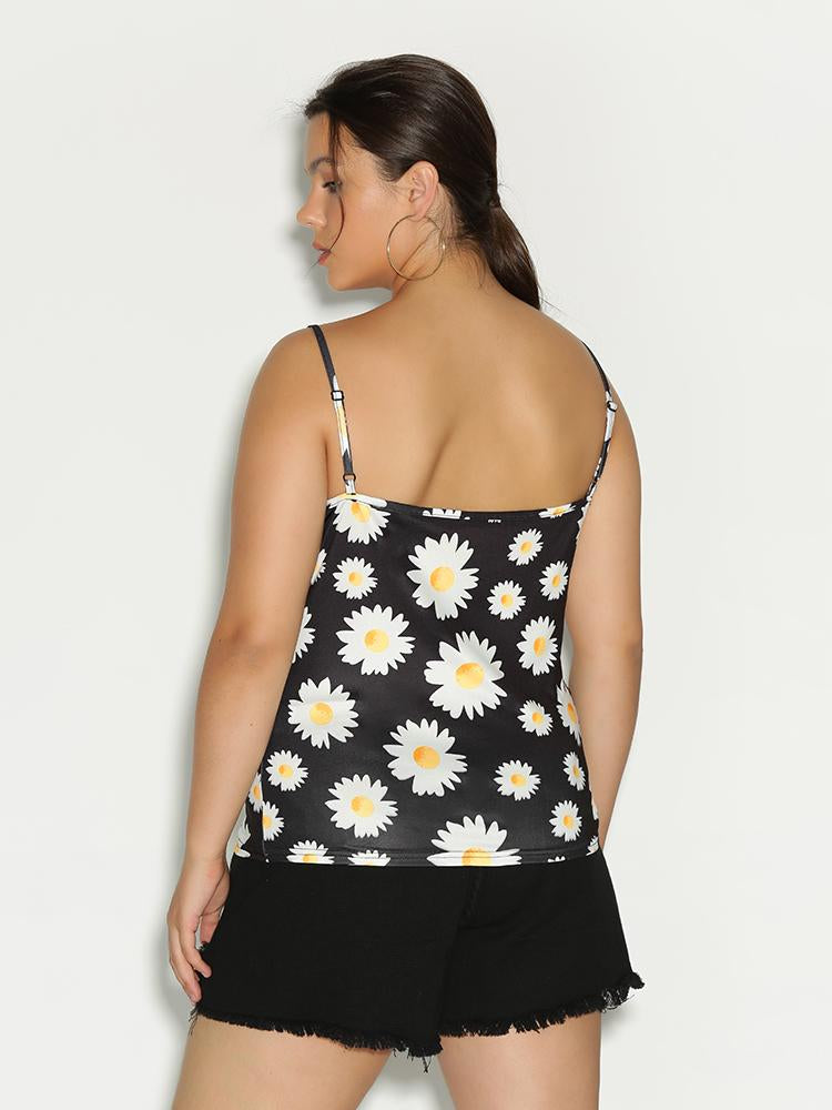 Daisy Print Backless Cami