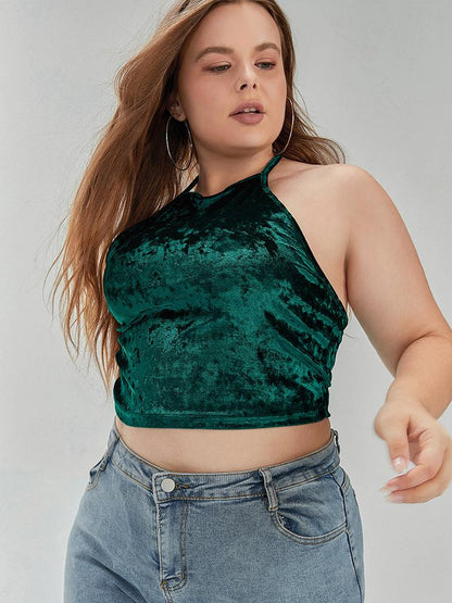 Sexy Solid Backless Crop Top