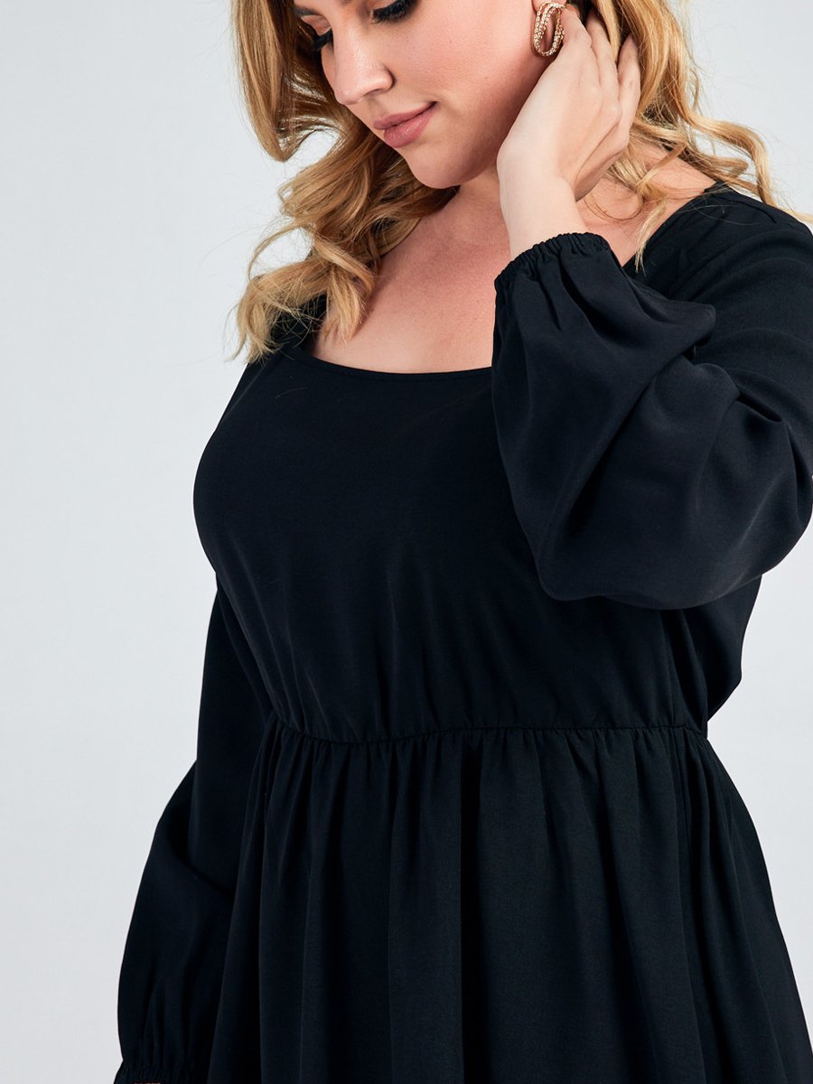 Square Collar Chiffon Dress