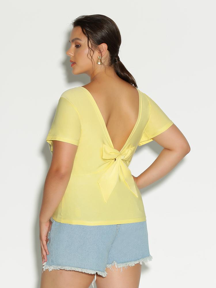 Sexy Backless Knotted T-shirt