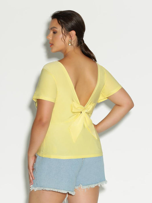 Sexy Backless Knotted T-shirt