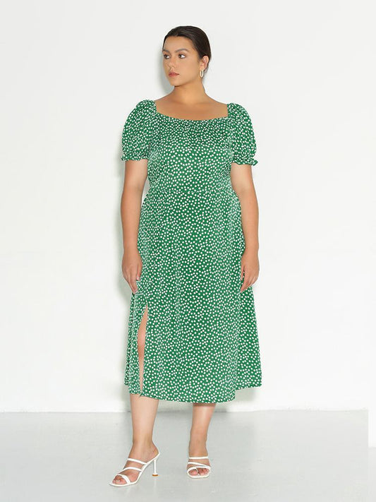 Ditsy Split Hem Dress