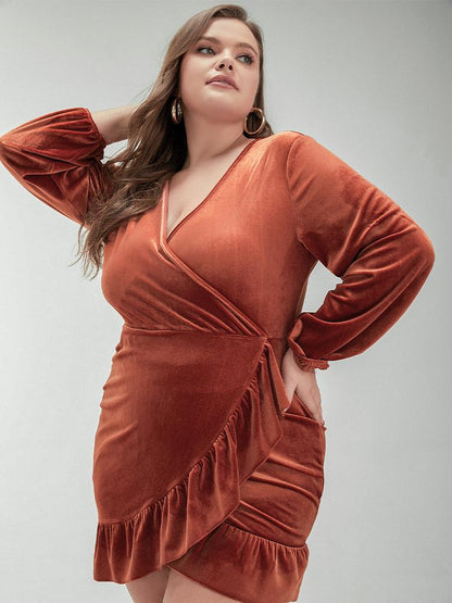 Solid Ruffled Hem Dress