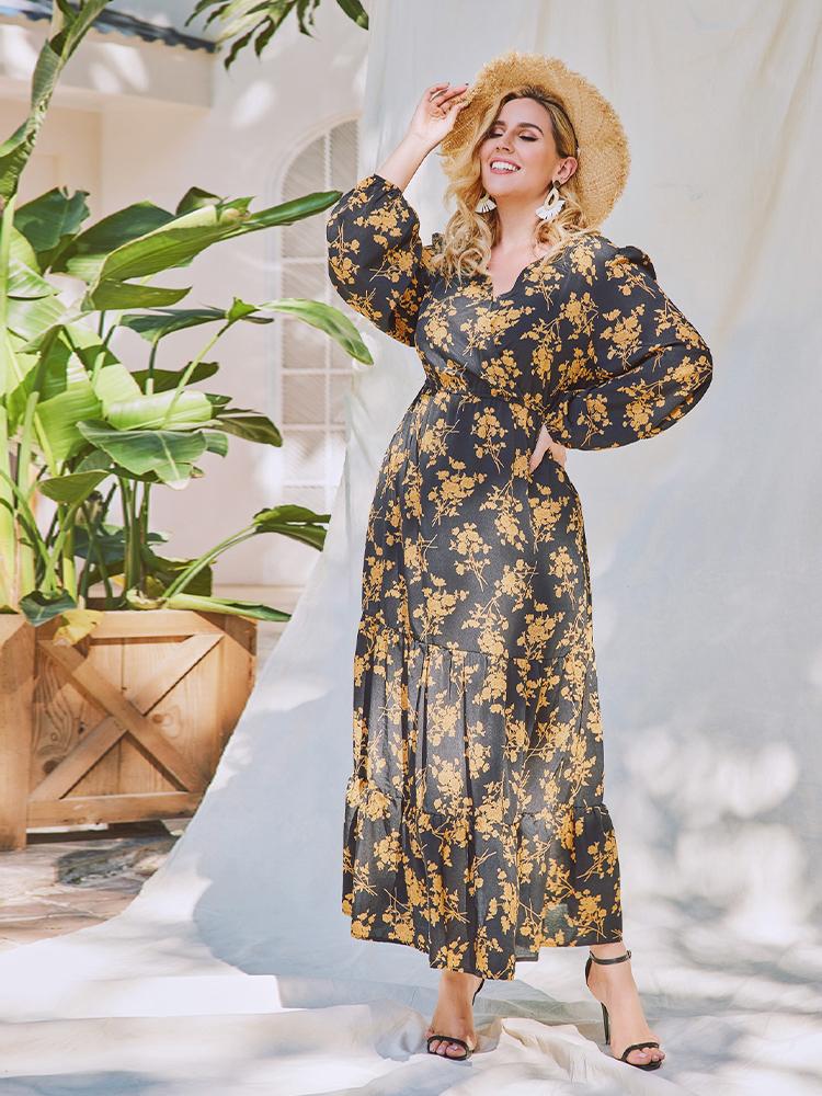 Ditsy Printed Maxi Dress