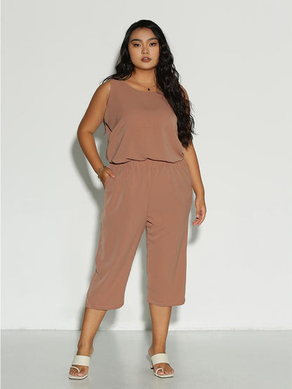 Sleeveless Elastic Waist Loungewear