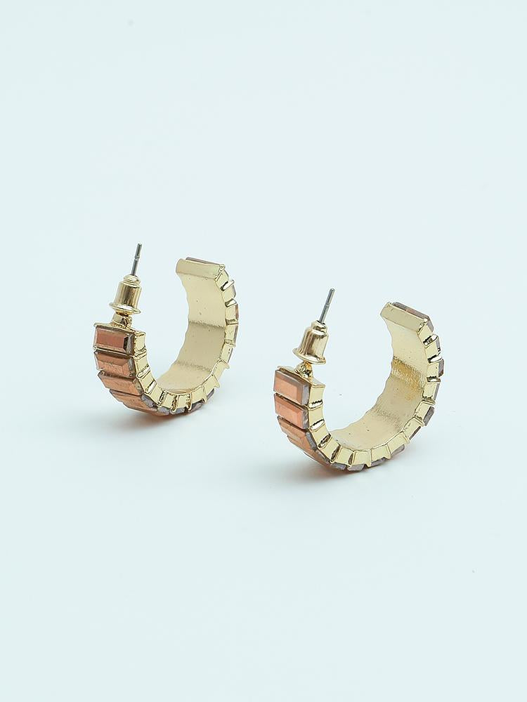C Shape Circle Earrings