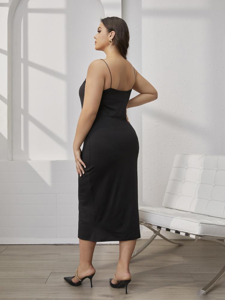 Sexy Solid Split Sling Dress