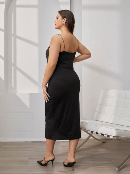 Sexy Solid Split Sling Dress