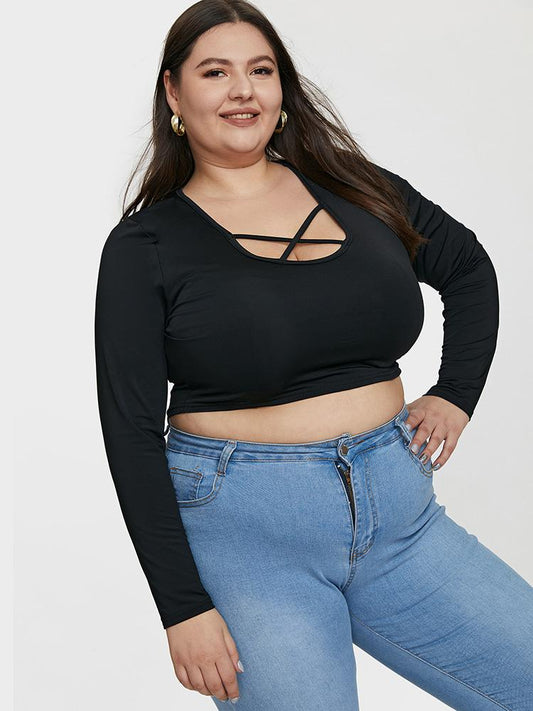 Solid Skinny Crop T-shirt