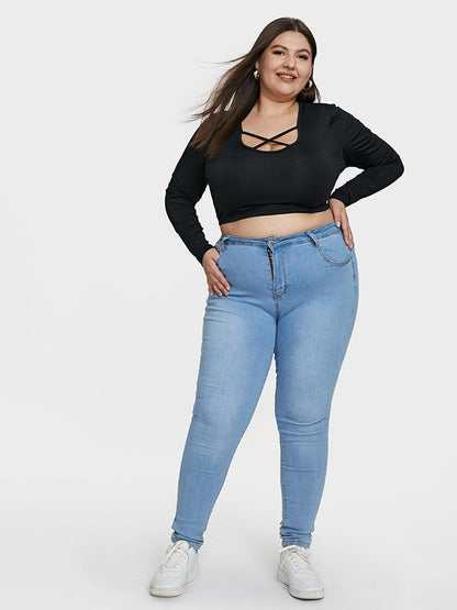 Solid Skinny Crop T-shirt