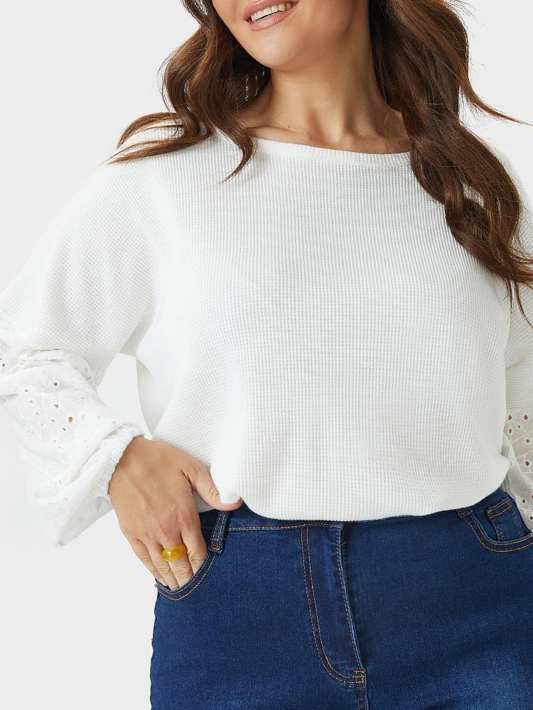 Solid Hollow Sleeve T-shirt