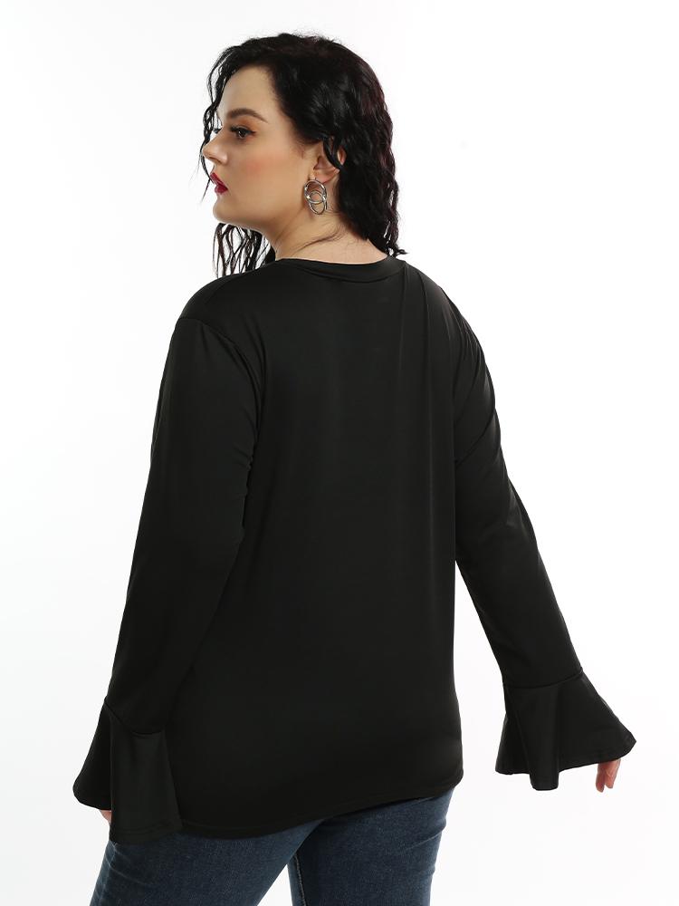 Gathered Flared Sleeve T-shirt