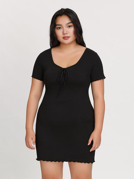 Solid Ties Bodycon Dress