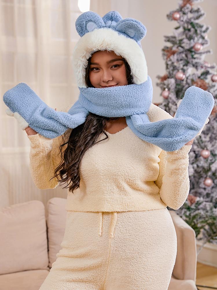 Christmas Cartoon Animal Hooded Scarf