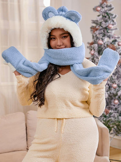 Christmas Cartoon Animal Hooded Scarf