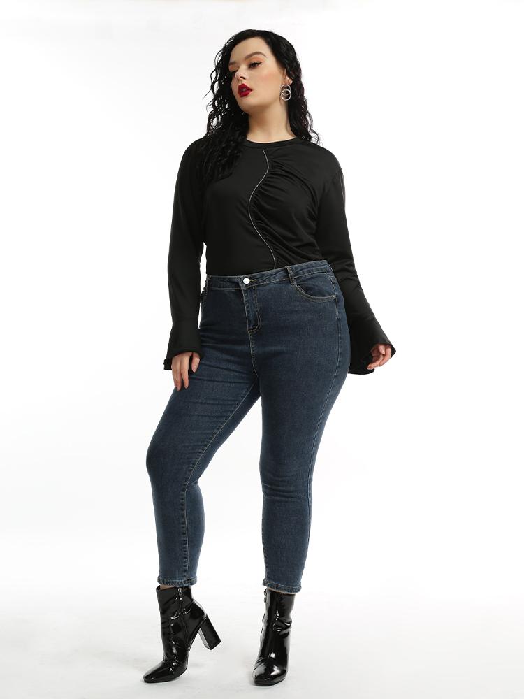 Gathered Flared Sleeve T-shirt