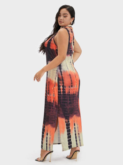 Tie Dye High Neck Maxi Dress