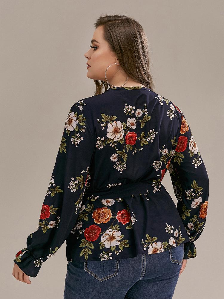 Floral High Waist Strapped Blouse