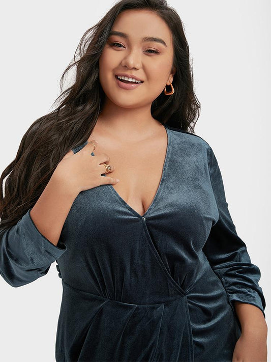 V-Neck Irregular Hem Dress