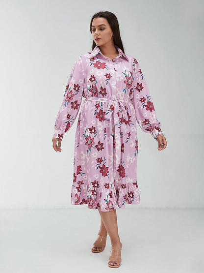 Floral Lapel Dress