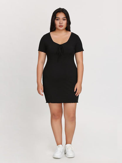 Solid Ties Bodycon Dress