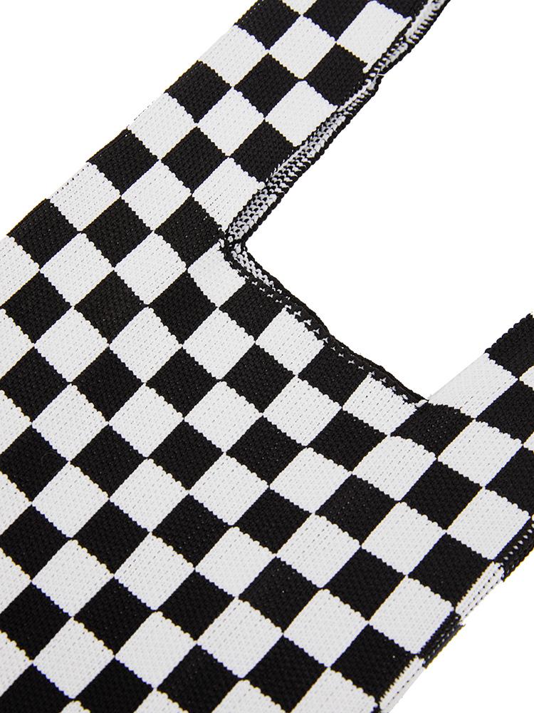 Black Checkerboard Tote Bag
