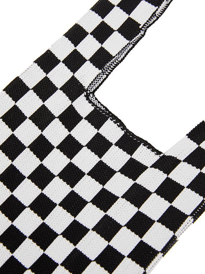 Black Checkerboard Tote Bag