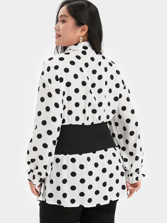 Polka Dot Patchwork Blouse