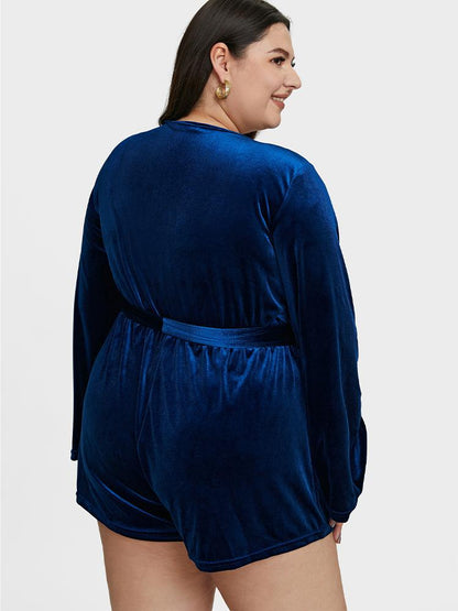 Velvet Flared Sleeve Jumpsuit