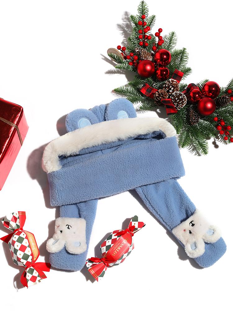 Christmas Cartoon Animal Hooded Scarf