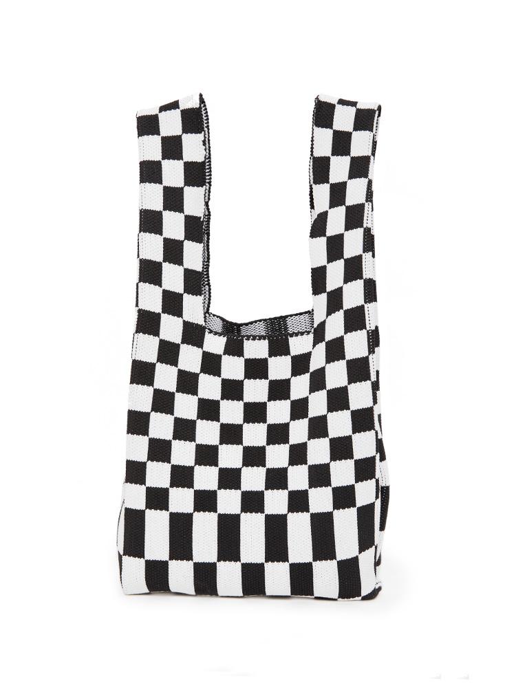 Black Checkerboard Tote Bag