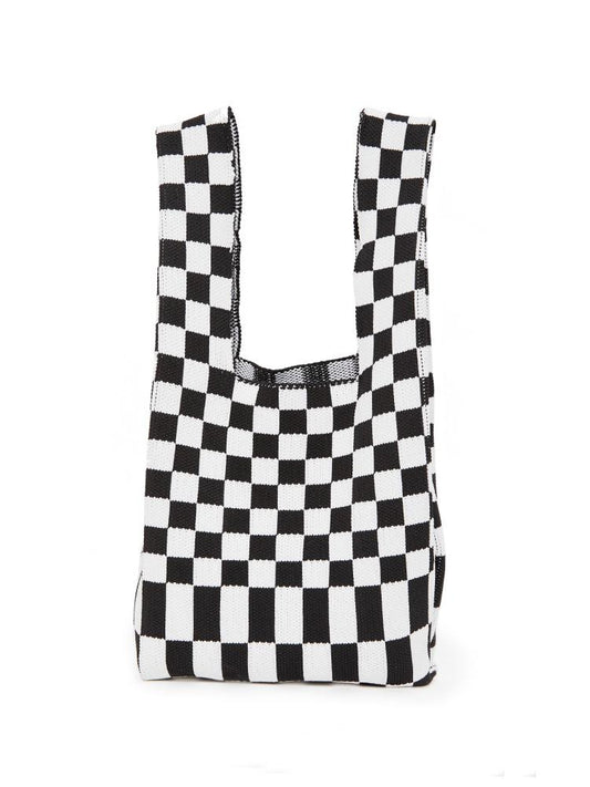 Black Checkerboard Tote Bag