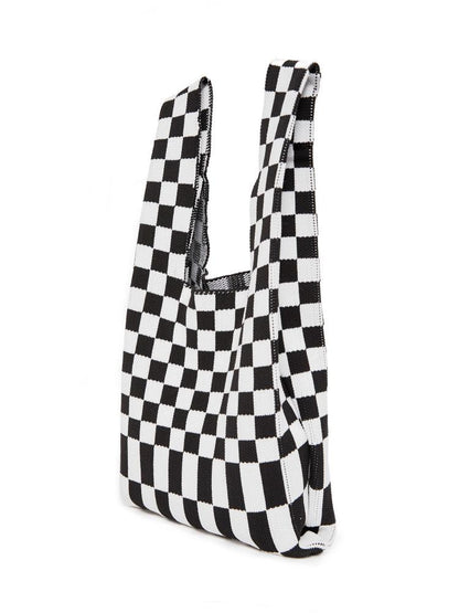 Black Checkerboard Tote Bag
