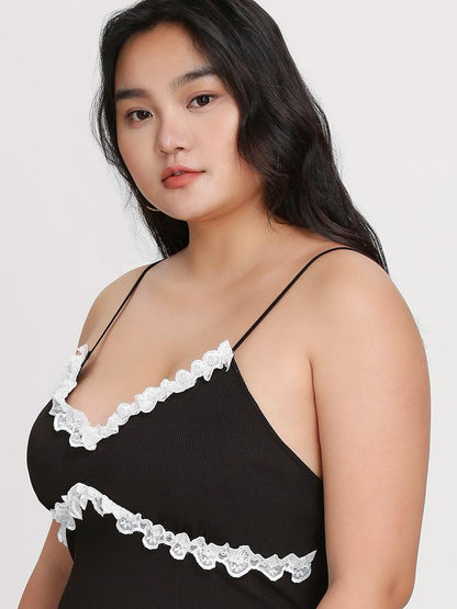 Lace Stitching Strap Dress