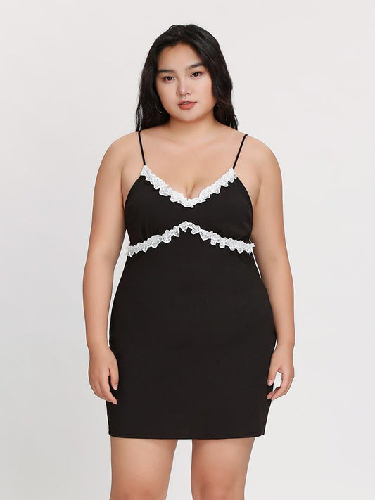 Lace Stitching Strap Dress